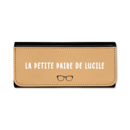 Customizable faux leather glasses case with Text and Photo