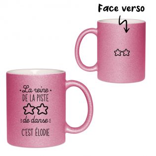 Personalized Pink Glitter Mug Queen of the Dance Floor