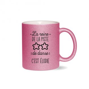 Personalized Pink Glitter Mug Queen of the Dance Floor