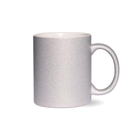 Tasse pailletée argent personnalisée · Reine de la piste de danse