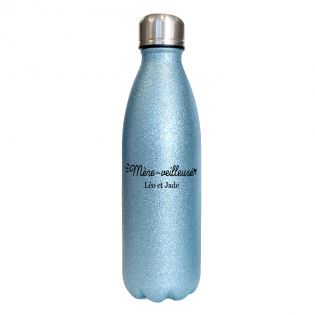 Pack Cup + Personalized blue glitter insulated bottle · Queen of the dance floor