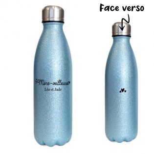 Pack Cup + Personalized blue glitter insulated bottle · Queen of the dance floor