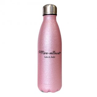 Pack Cup + Personalized pink glitter insulated bottle · Queen of the dance floor