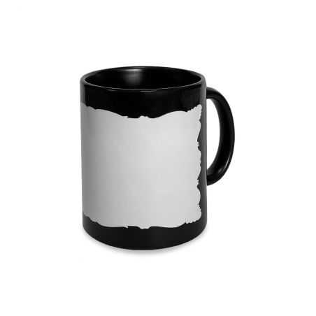 Black ceramic mug with photo frame to personalize