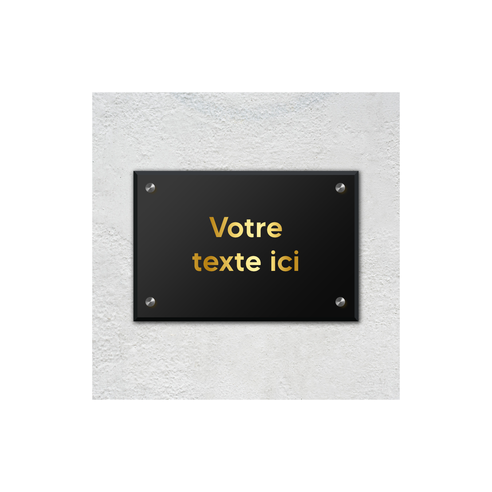 Plaque professionnelle en plexi personnalisable avec votre texte - fournie avec fixations - Format 30 x 20 cm - Signalétique ext