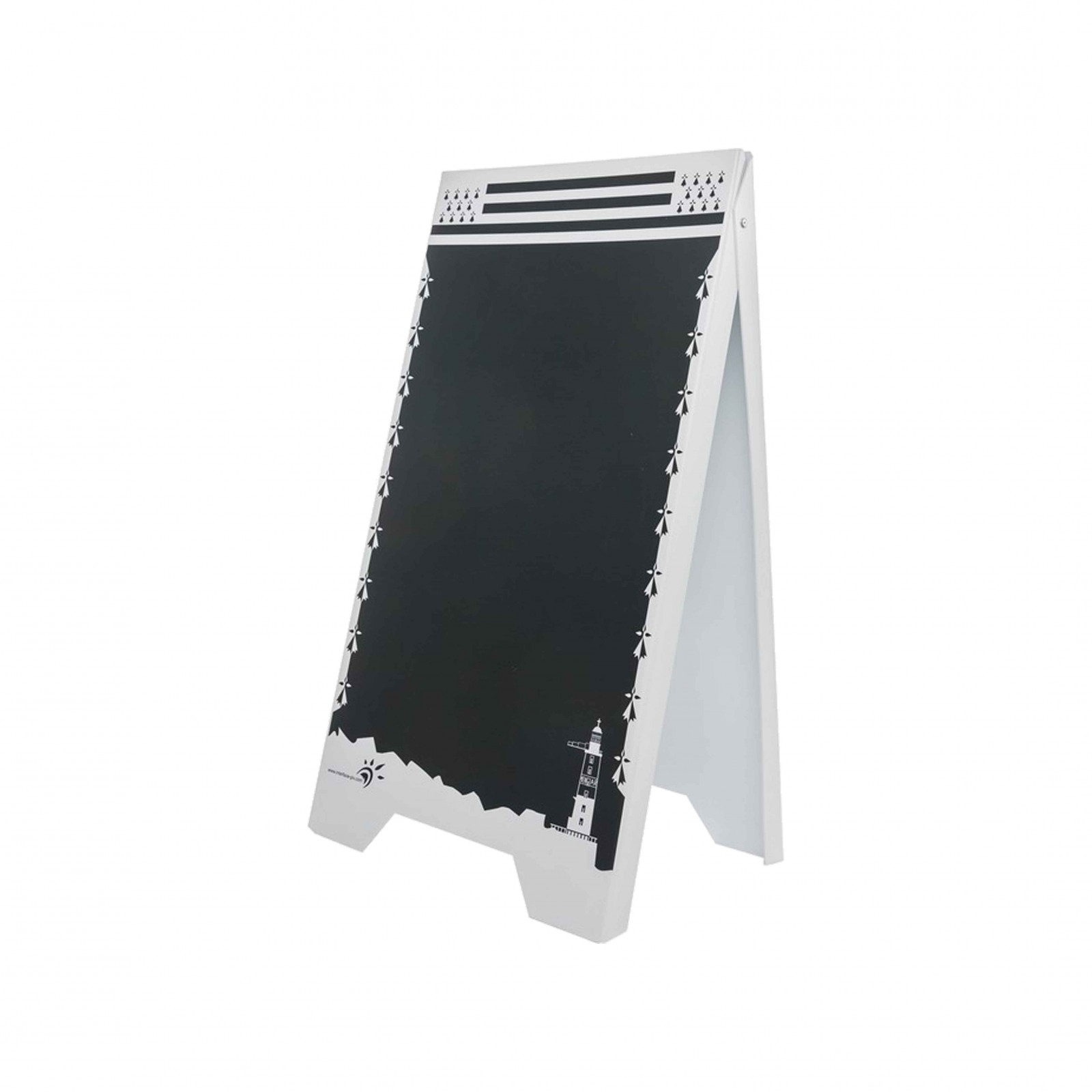 White and black plastic sidewalk easel BRETAGNE