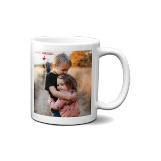 Mug en céramique blanc personnalisé avec Texte et Photo · Cadeau pratique pour amateur de café