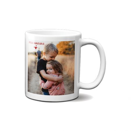 Personalized white ceramic mug with Text and Photo Practical gift for coffee lover