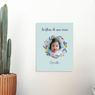 Customizable decorative wall plaque with photo · Photo on aluminum 15 x 20 cm · Birthday or Mother's Day gift