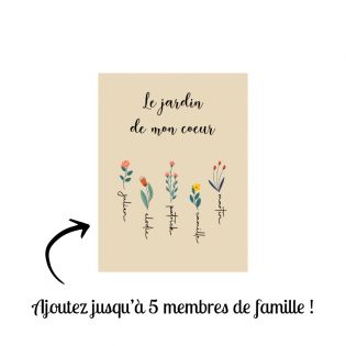 Plaque murale décorative personnalisable avec prénoms · Affiche aluminium 15 x 20 cm · Cadeau anniversaire ou fête des mères