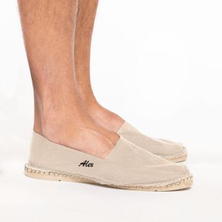 Customizable mixed espadrilles with embroidery | Beige