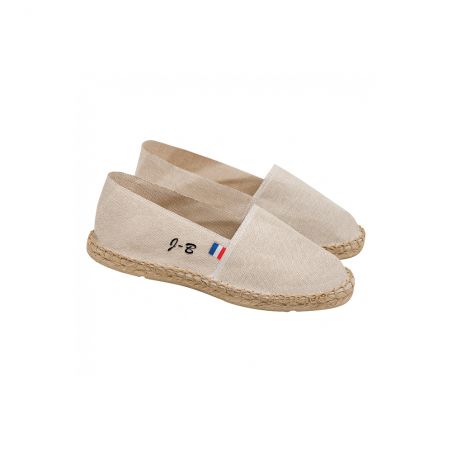 Customizable mixed espadrilles with embroidery | Beige