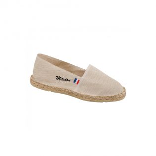 Customizable mixed espadrilles with embroidery | Beige