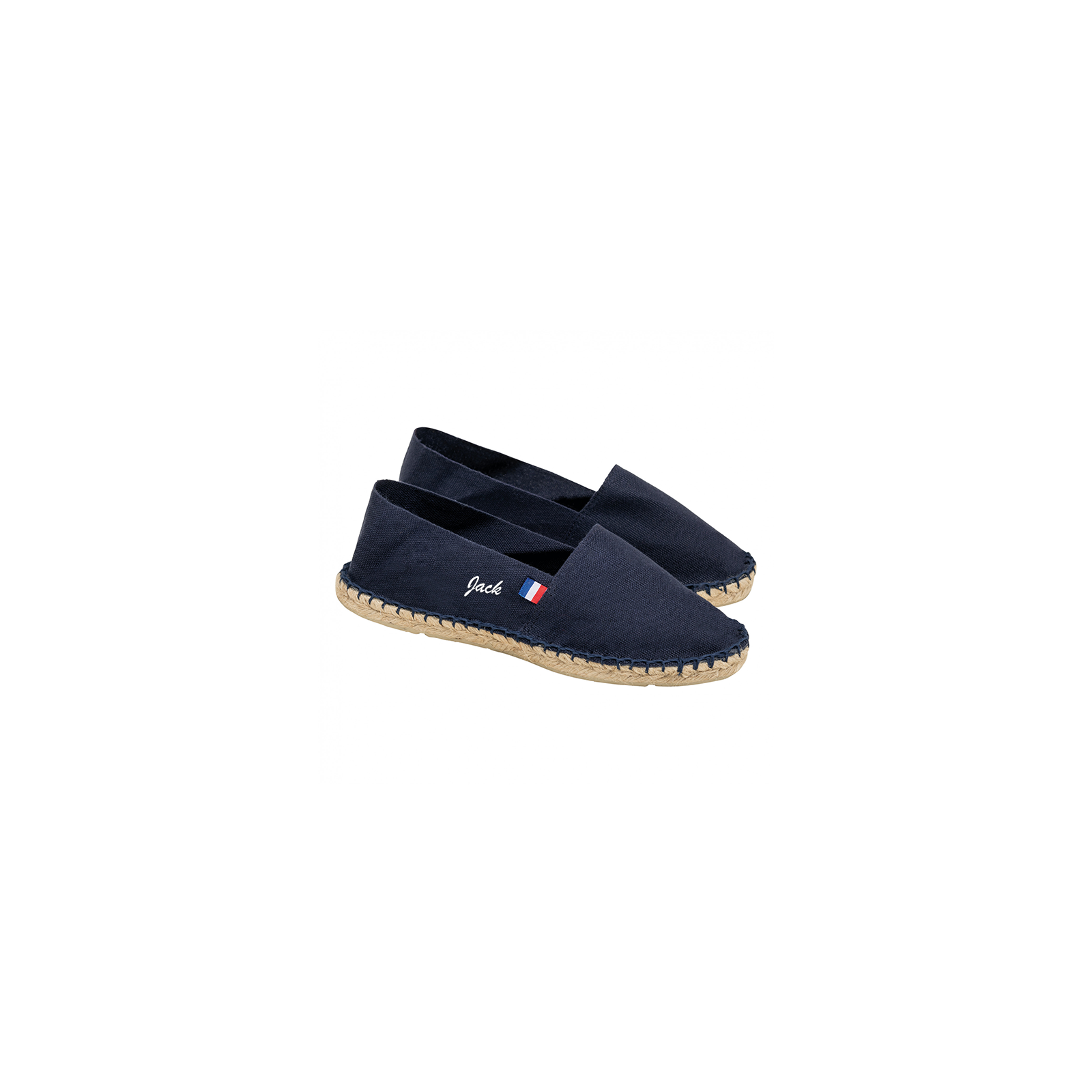 Customizable mixed espadrilles with embroidery | Navy blue