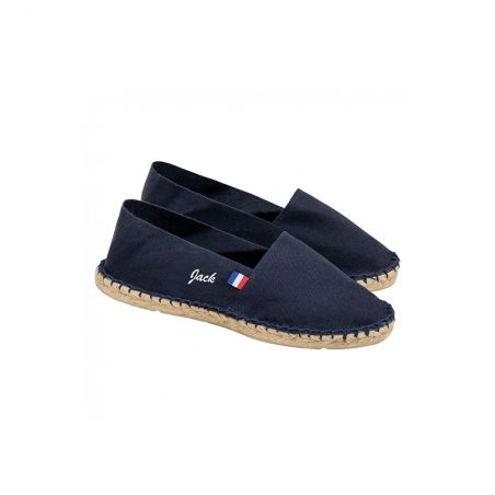 Customizable mixed espadrilles with embroidery | Navy blue