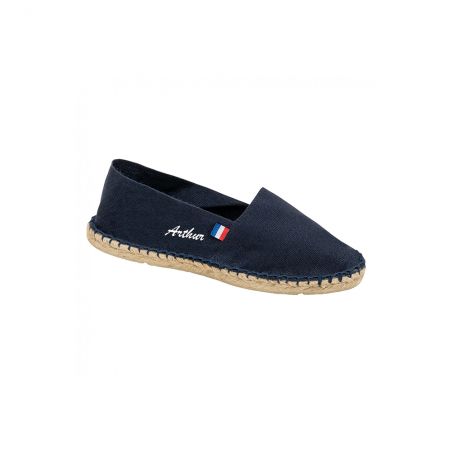 Customizable mixed espadrilles with embroidery | Navy blue