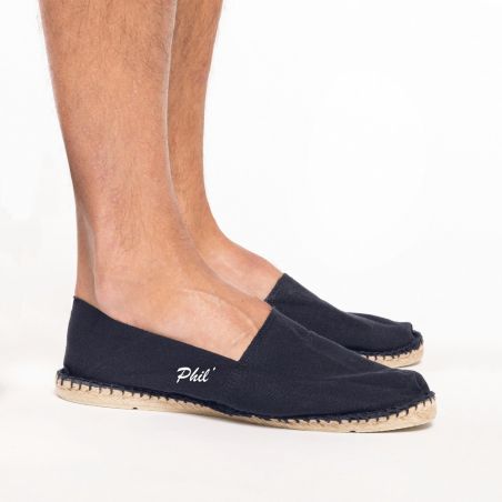 Customizable mixed espadrilles with embroidery | Navy blue