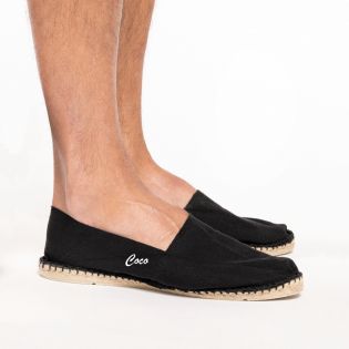 Espadrilles mixtes personnalisables avec broderie | Noir