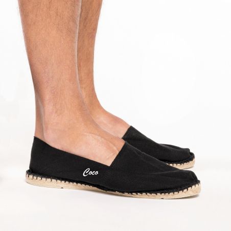 Customizable mixed espadrilles with embroidery | Black