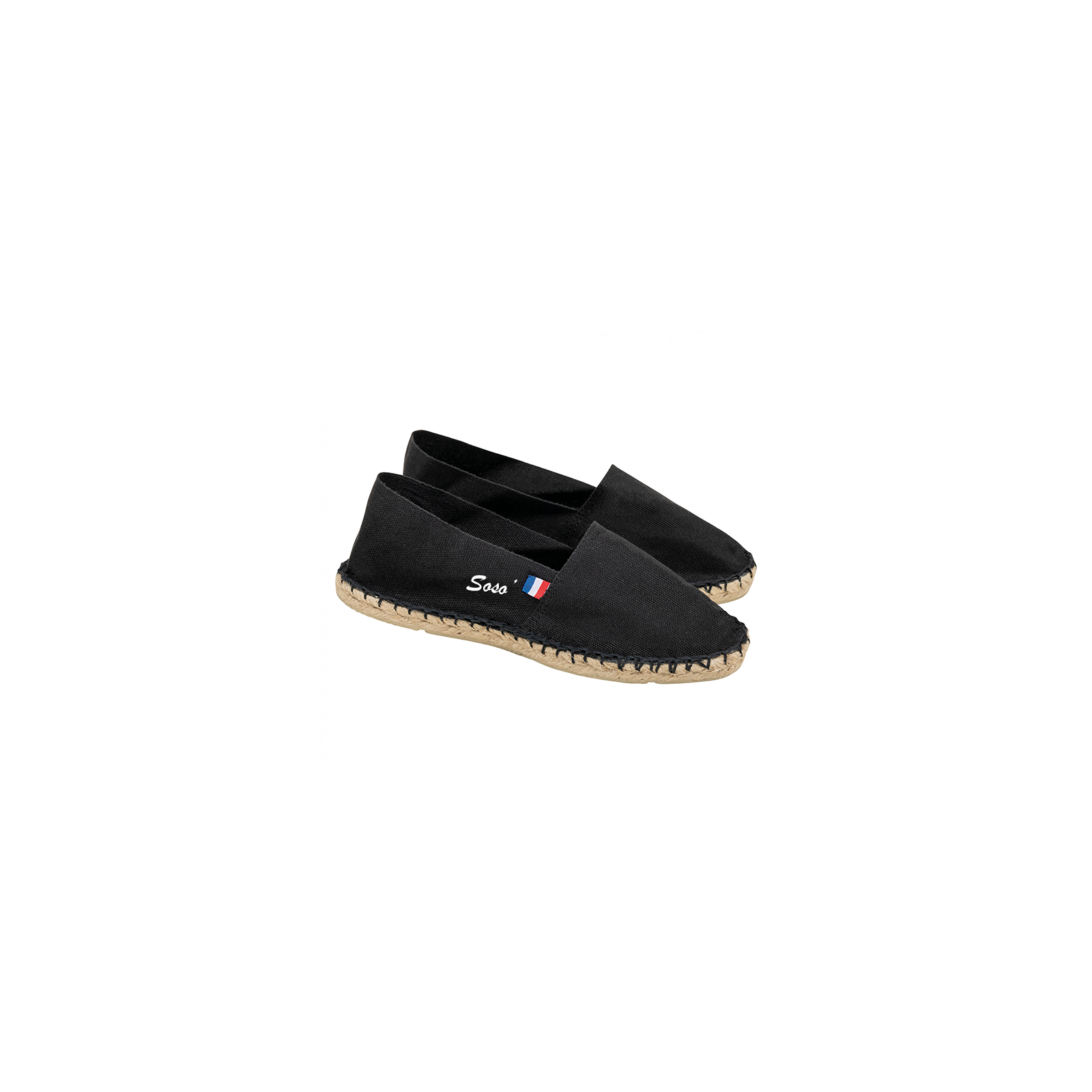 Customizable mixed espadrilles with embroidery | Black