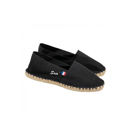 Customizable mixed espadrilles with embroidery | Black