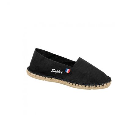 Customizable mixed espadrilles with embroidery | Black