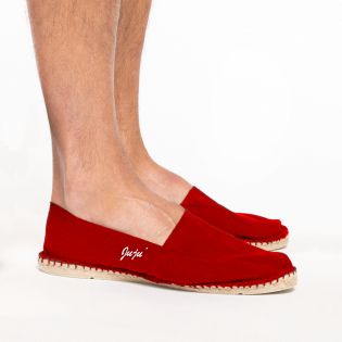 Customizable mixed espadrilles with embroidery | Red