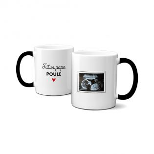 Customizable thermoreactive surprise magic mug with ultrasound photo · Pregnancy announcement gift