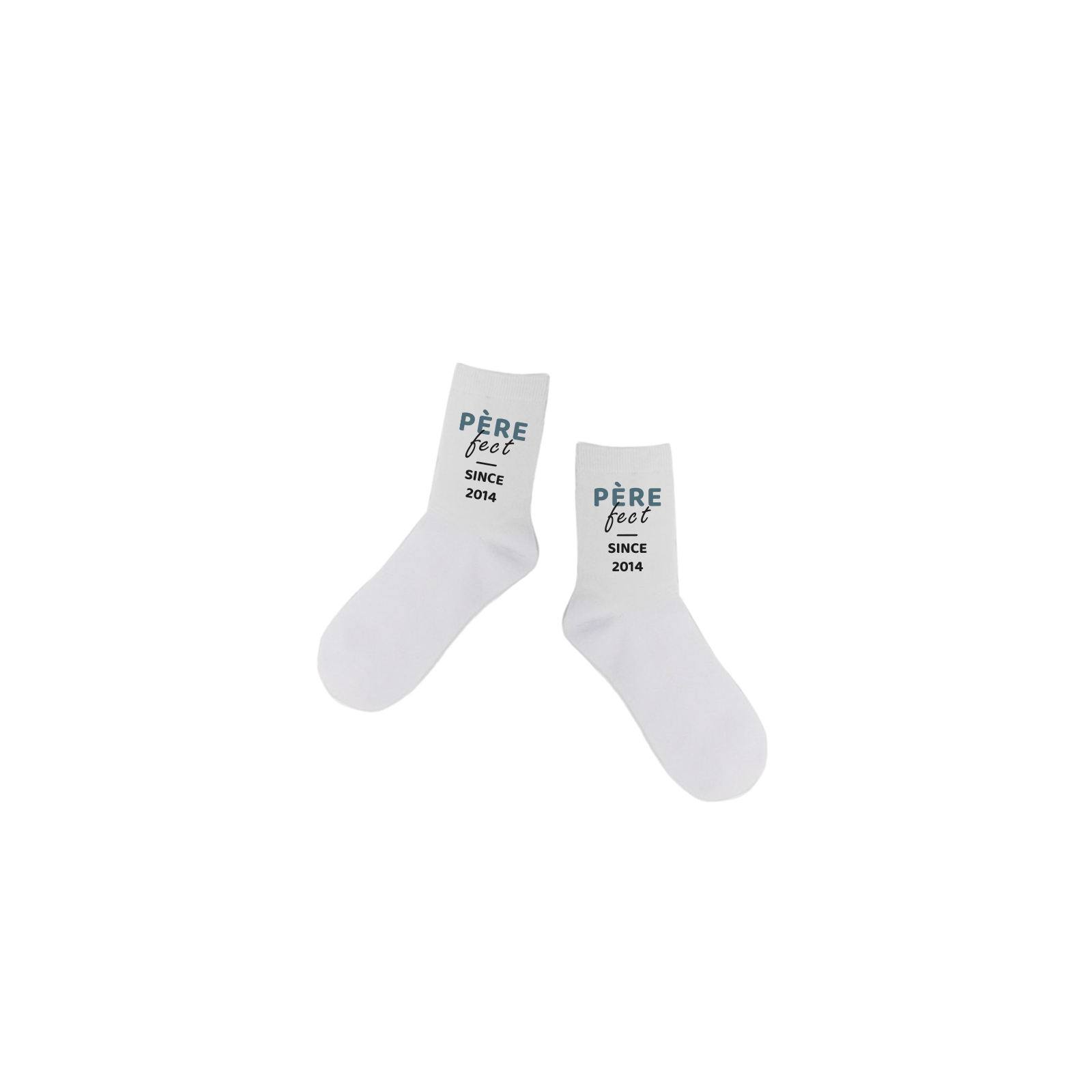 Paire de Chaussettes personnalisées Texte · Père-fect · Cadeau anniversaire papa ou fête des pères