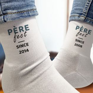 Pair of Personalized Socks Text · Father-fect · Dad's Birthday Gift or Father's Day