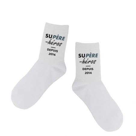 Pair of Personalized Socks Text · Superhero · Dad's Birthday Gift or Father's Day