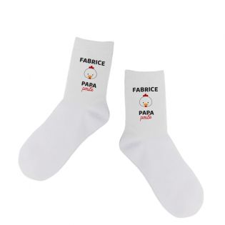 Pair of Personalized Socks Text · Papa Poule · Dad's Birthday Gift or Father's Day