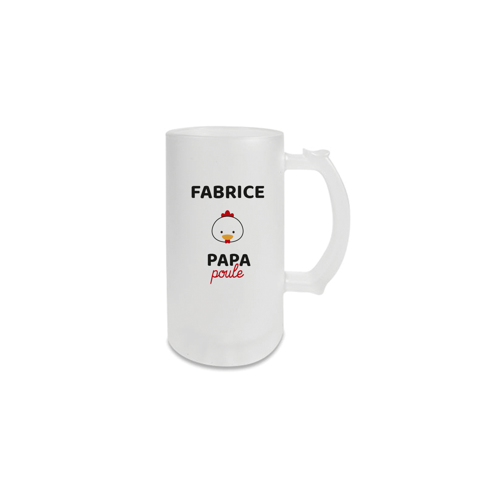 Customizable mug - Frosted beer glass · 500 mL · Papa Poule · Dad's birthday or Father's Day gift