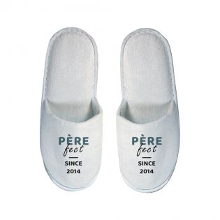 Pair of personalized slippers · Father-fect · Dad's birthday or Father's Day gift