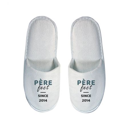 Paire de chaussons personnalisés · Père-fect · Cadeau anniversaire papa ou fête des pères