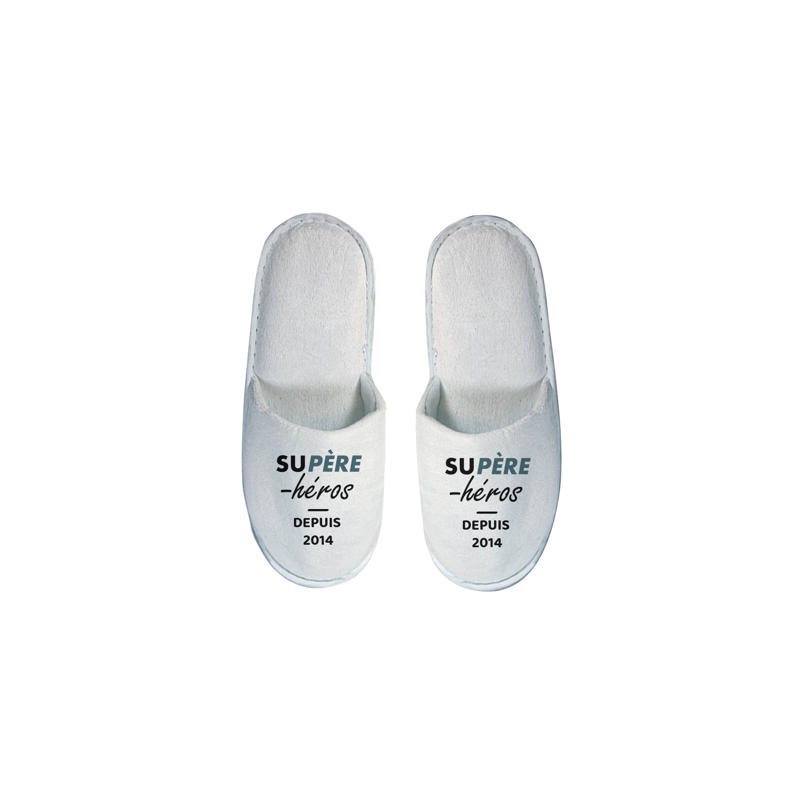 Pair of personalized slippers · Superhero · Dad's birthday or Father's Day gift