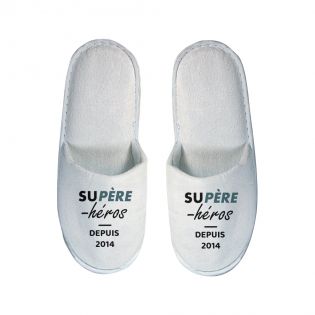 Pair of personalized slippers · Superhero · Dad's birthday or Father's Day gift