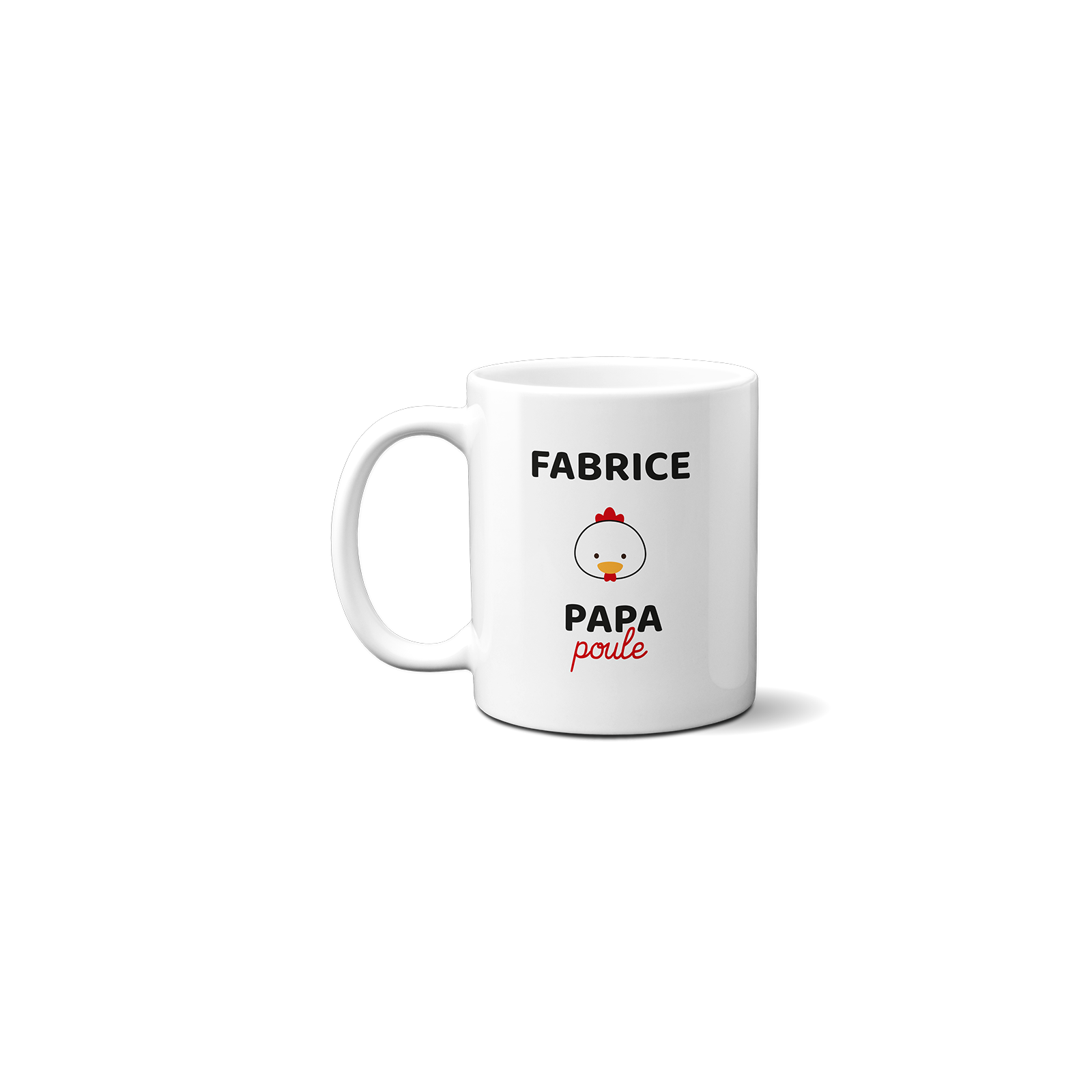 Mug en céramique blanc personnalisé avec Texte · Papa Poule · Cadeau anniversaire papa ou fête des pères