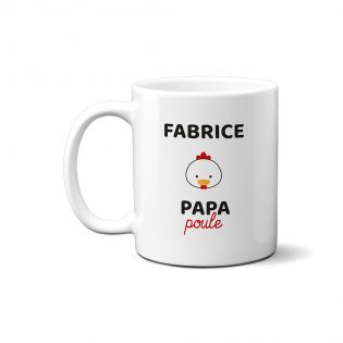 Personalized white ceramic mug with Text · Papa Hen · Dad's birthday or Father's Day gift