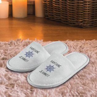 Pair of personalized slippers · Papitaine with grandchild names · Grandpa Birthday