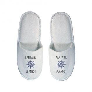 Pair of personalized slippers · Papitaine with grandchild names · Grandpa Birthday