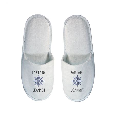 Pair of personalized slippers · Papitaine with grandchild names · Grandpa Birthday