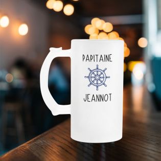 Customizable mug - Frosted beer glass · 500 mL · Papitaine with grandchild names