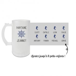 Customizable mug - Frosted beer glass · 500 mL · Papitaine with grandchild names