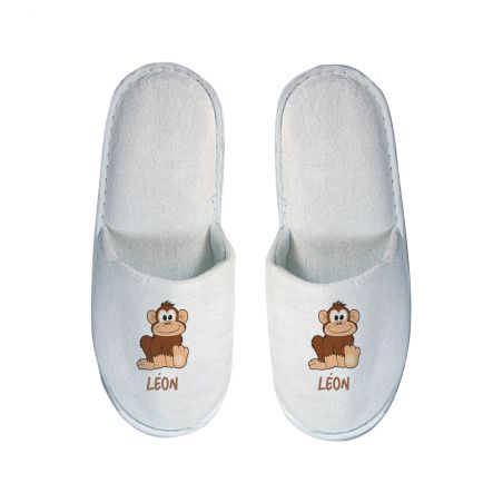 Pair of personalized slippers Text and Photo