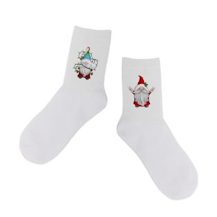 Pair of personalized white knee high socks | Santa Claus