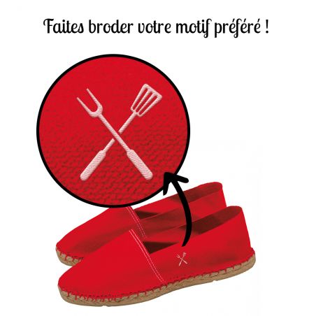 Espadrilles mixtes personnalisables avec broderie | Rouge