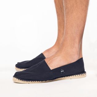 Customizable mixed espadrilles with embroidery | Navy blue