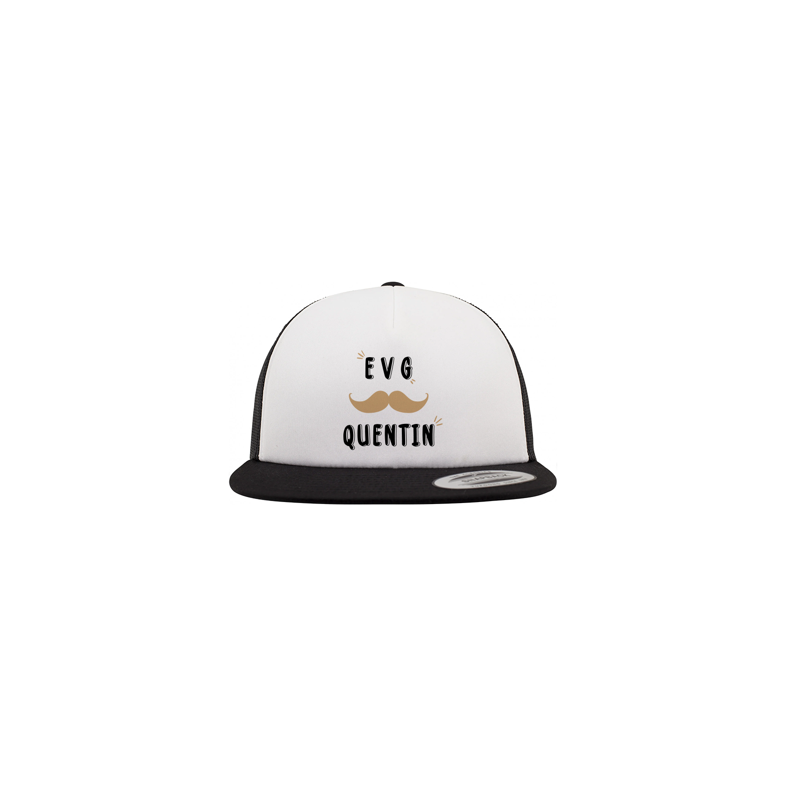 Customizable adjustable foam trucker cap with text and photo