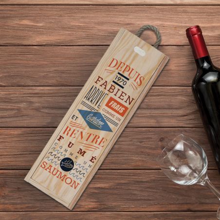 Original wooden wine box to personalize | Fresh as a roach - Men's model